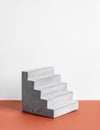 Concrete podium on earthy tone background. Pedestal, place for product