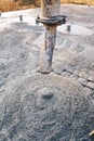 Concrete pouring during concreting floors of buildings in constr