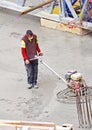 Concrete pouring in the construction of a block of flats in Barcelona