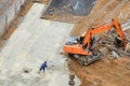 Concrete pouring on construction site. Royalty Free Stock Photo