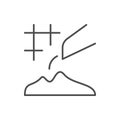 Concrete pouring line outline icon