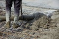 Concrete pouring on the object Royalty Free Stock Photo