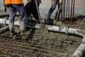 Concrete pouring on the object Royalty Free Stock Photo