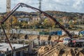 Concrete pump truck and construction works