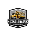 concrete pump truck isolated logo vector