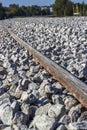Concrete railway sleepers Royalty Free Stock Photo