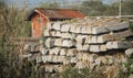Concrete railway ties Royalty Free Stock Photo