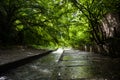 Concrete riverbed and banks of the Lybid river (Kyiv) Royalty Free Stock Photo