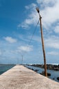 Concrete road next to the sea and sand beach in Royalty Free Stock Photo