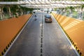 Concrete road ramp parking car garage, way up and down to car park