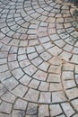 Concrete road in stone curve pattern