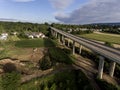 Concrete road - street highway bridges Nature Landscape village and contruction site Royalty Free Stock Photo