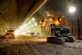 Concrete Road Tunnel Construction Excavator Royalty Free Stock Photo