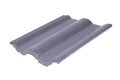 Concrete roof tile (gray color) on white Royalty Free Stock Photo