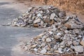 Concrete rubble debris on construction Royalty Free Stock Photo
