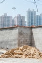 Concrete rubble debris on construction site Royalty Free Stock Photo