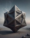 Industrial Sculpture in Desert, Generative AI