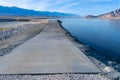 Concrete service road on Owens Lake, California, USA