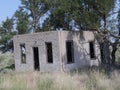 Building left abandoned at Glenrio ghost town, an old mining town in New Mexico