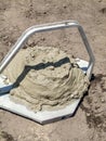 Concrete slump test  from cone to determine workability Royalty Free Stock Photo