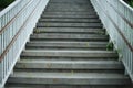 Concrete stair with guard rail steel side