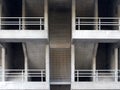 Concrete staircases and walkways in an brutalist type building Royalty Free Stock Photo