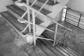 Concrete stairs in a building or fire escape in a gray background tone, used for decoration Royalty Free Stock Photo