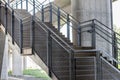 Concrete stairs are metal handrails Royalty Free Stock Photo