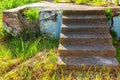 Concrete stairs of ruined house Royalty Free Stock Photo