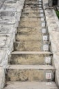 The concrete stairs with sequence numbers