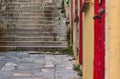 Concrete stairs in urban street slum ghetto environment perspective foreshortening