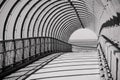 Concrete and steel arched bridge walkway