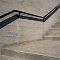 Concrete steps and iron railings Royalty Free Stock Photo