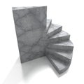 Concrete stone ladder stairs on white background