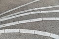 Concrete and stone pavement with round steps Royalty Free Stock Photo