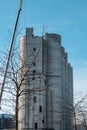 Concrete Storage Silos Being Demolished