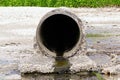 concrete stormwater pipe discharging water at beach Royalty Free Stock Photo