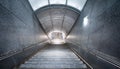 concrete strairway leading out of an underground station, AI generated Royalty Free Stock Photo