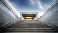 concrete strairway leading out of an underground station, AI generated Royalty Free Stock Photo
