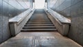 concrete strairway leading out of an underground station, AI generated Royalty Free Stock Photo