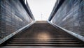 concrete strairway leading out of an underground station, AI generated Royalty Free Stock Photo