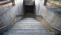 concrete strairway leading out of an underground station, AI generated Royalty Free Stock Photo