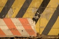 Concrete Striped Barricade alongside a well used New York City H