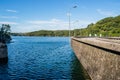 Concrete structure of Cabril dam and river ZÃÂªzere, PedrogÃÂ£o Grande PORTUGAL