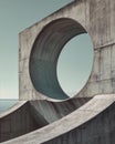 a concrete structure with a circular hole in it Royalty Free Stock Photo