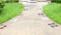 Concrete surface with grass and trees Royalty Free Stock Photo