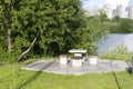 Concrete table and chairs in the Park Royalty Free Stock Photo