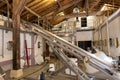 Concrete tanks for first fermentation of grapes, Bordeaux Saint-Emilion wine making region picking, sorting with hands and