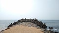 Concrete tetrapods, Pozhikkara beach, Kollam district, Kerala, seascape view