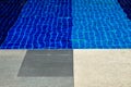 Concrete and tile floor next to the swimming pool, Sunny day Royalty Free Stock Photo